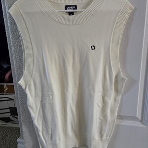 Lands' End Cream Knit Chase Sweater Vest
